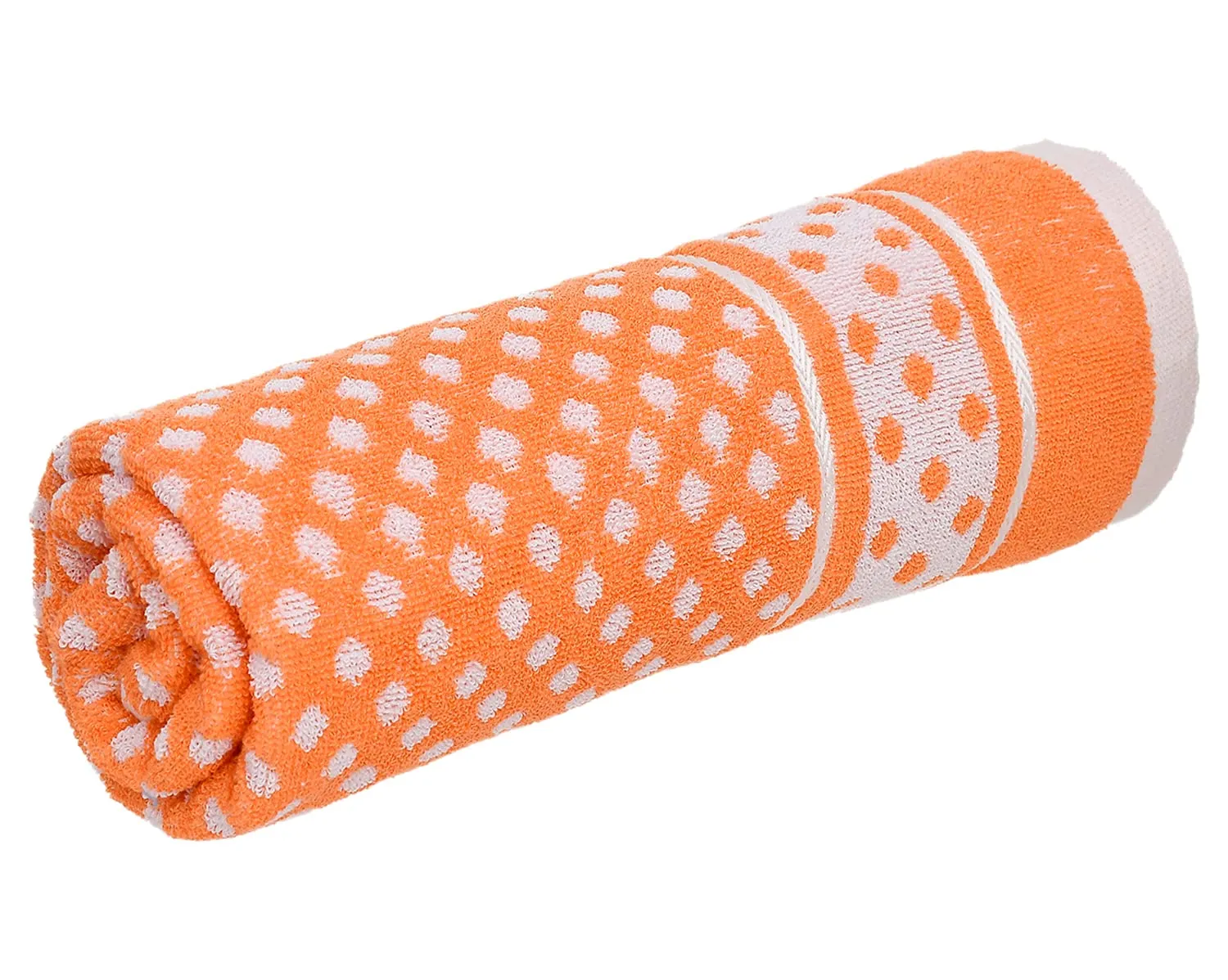 Heart HomeDot Printed Super Soft, Fluffy, and Absorbent, Cotton Bath Towel Perfect for Daily Use, 30"x60"(Orange)