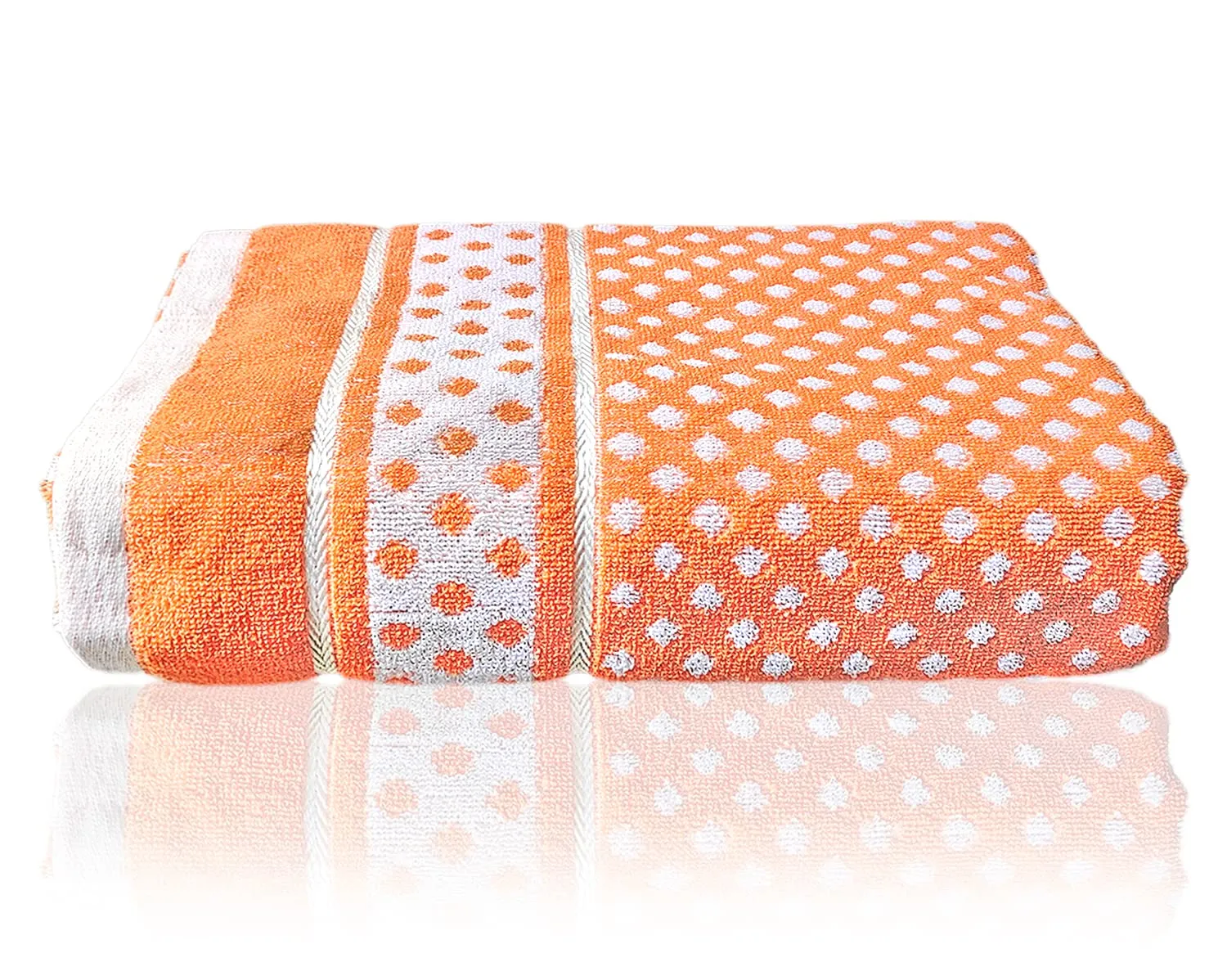 Heart HomeDot Printed Super Soft, Fluffy, and Absorbent, Cotton Bath Towel Perfect for Daily Use, 30"x60"(Orange)