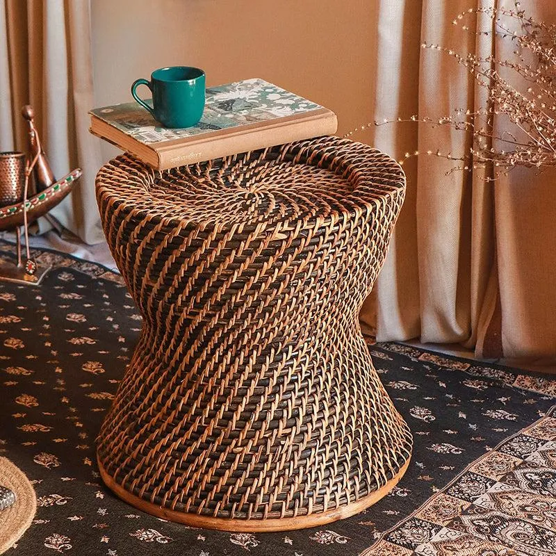 Lisha Handcrafted Cane Stool