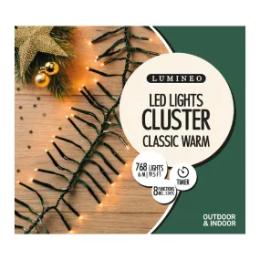 Lumineo 7m Classic Warm Twinkle Effect Outdoor LED Cluster Lights - 498002