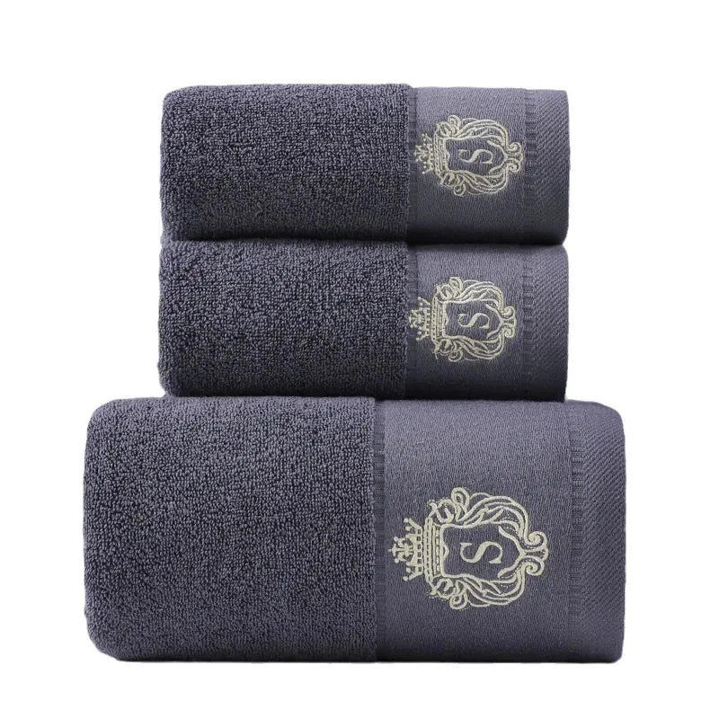 Luxury Cotton Towel Set - 2 Hand & Face Towels, 1 Big Bath Towel