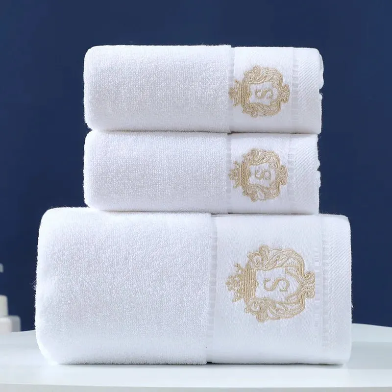 Luxury Cotton Towel Set - 2 Hand & Face Towels, 1 Big Bath Towel