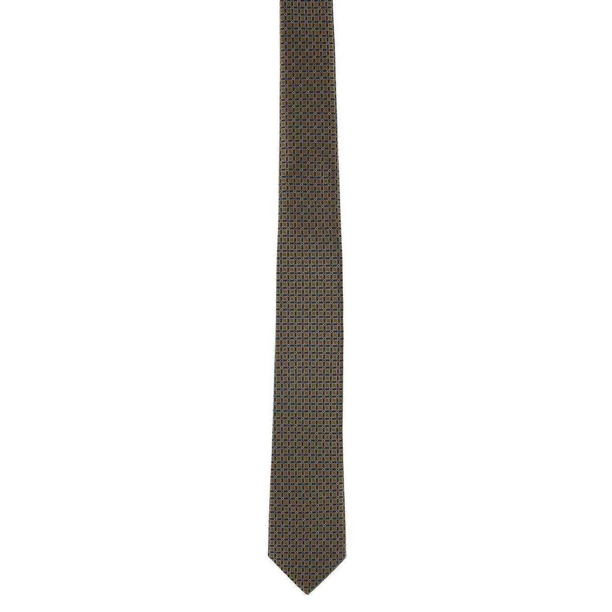 Michelsons of London Bold Diamond Neat Skinny Polyester Tie - Taupe Brown