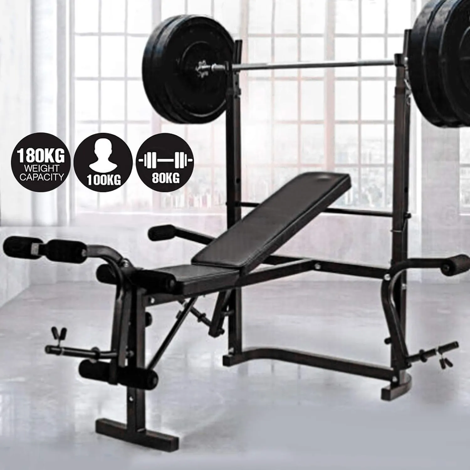 Multi-Functional Adjustable Weight Bench With Barbell Rack E21-5-3