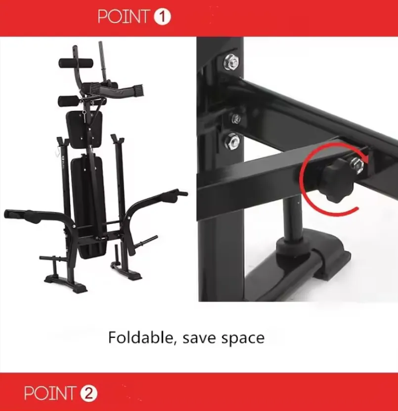 Multi-Functional Adjustable Weight Bench With Barbell Rack E21-5-3