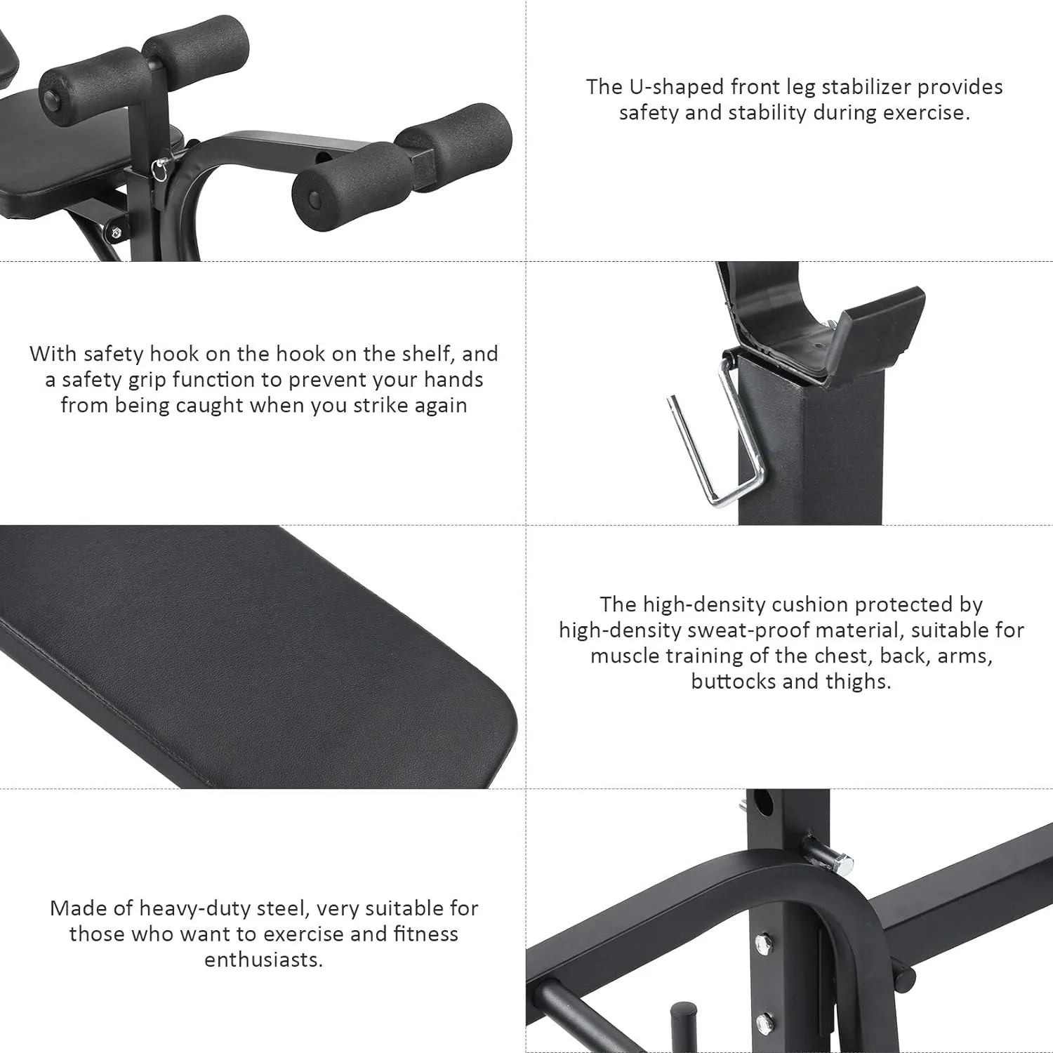 Multi-Functional Adjustable Weight Bench With Barbell Rack E21-5-3