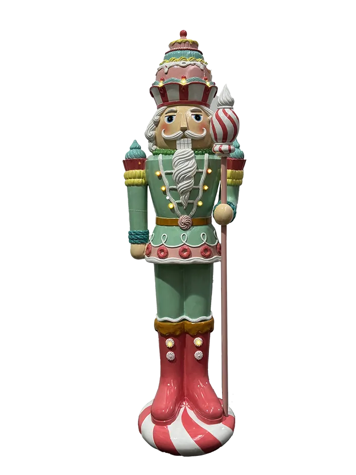 Nutcracker With lights Teal Jacket and Pink Boots 119cm