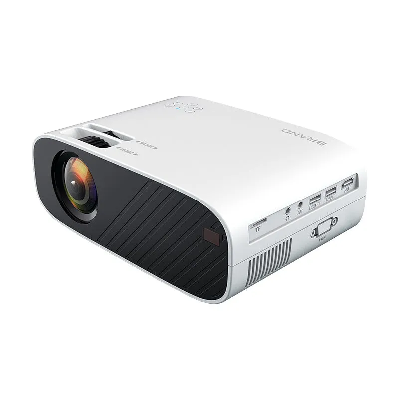 Portable Full HD 1080P Supported Projector, Compatible with Phone, AV, HDMI, VGA, USB, TF