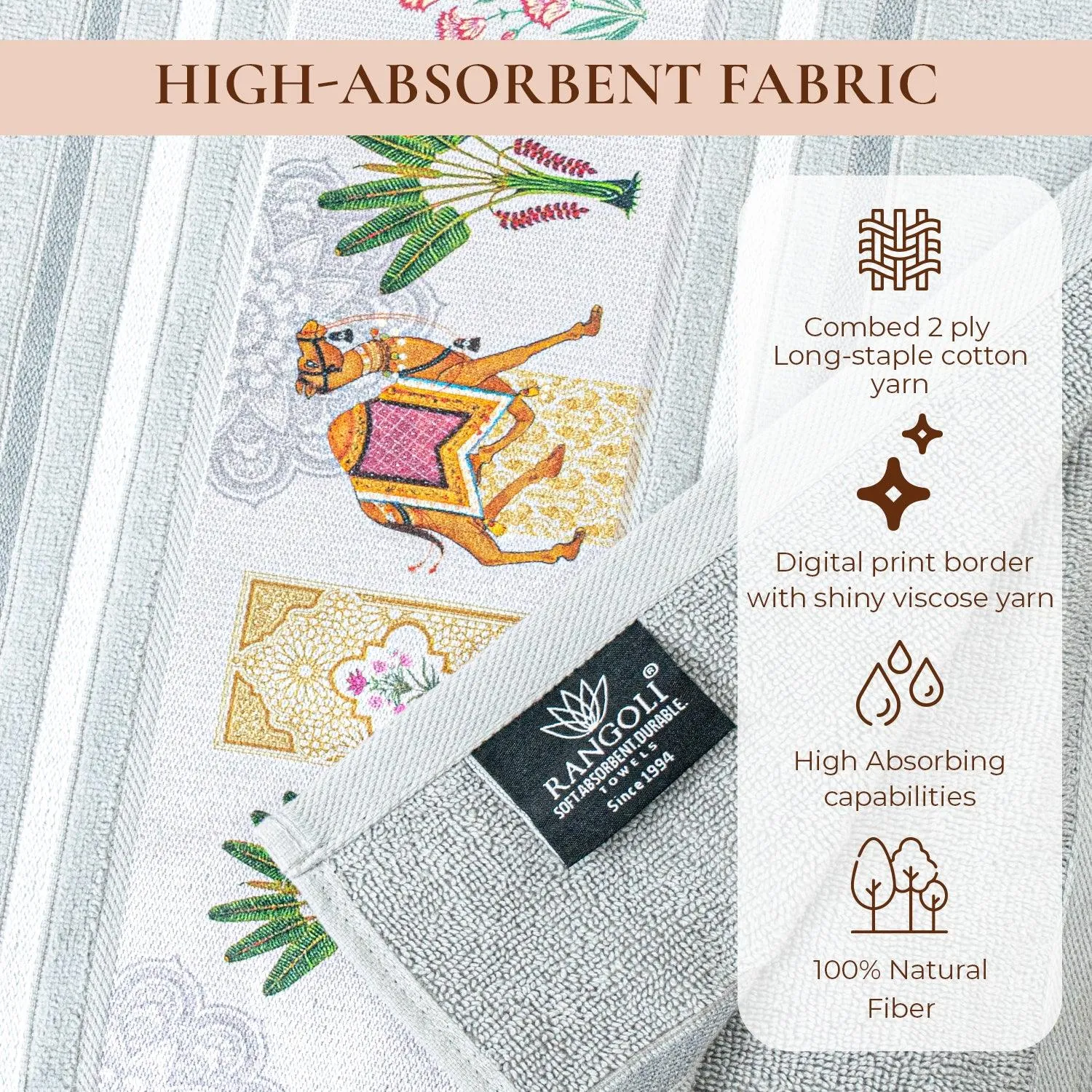 Regal 460 GSM Hand Towel Set Of 2 | Ultra Soft & Highly Absorbent Towels