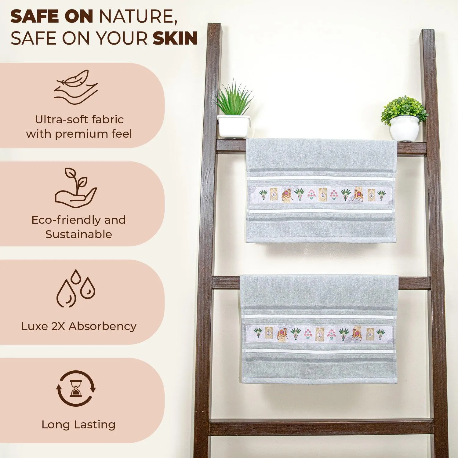 Regal 460 GSM Hand Towel Set Of 2 | Ultra Soft & Highly Absorbent Towels