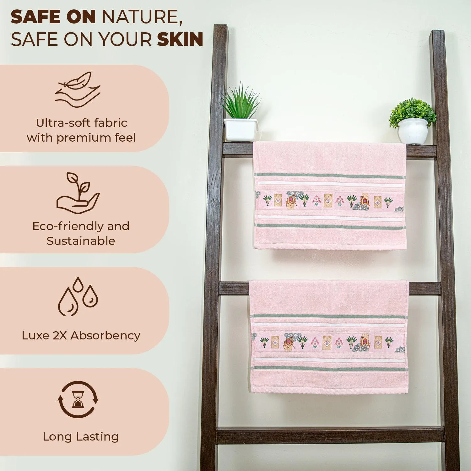 Regal 460 GSM Hand Towel Set Of 2 | Ultra Soft & Highly Absorbent Towels