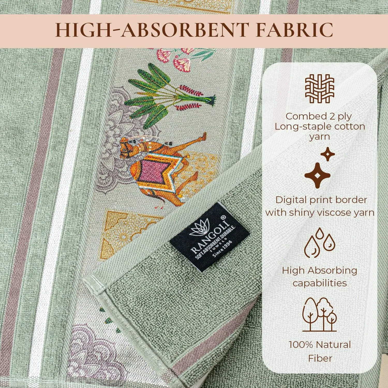 Regal 460 GSM Hand Towel Set Of 2 | Ultra Soft & Highly Absorbent Towels