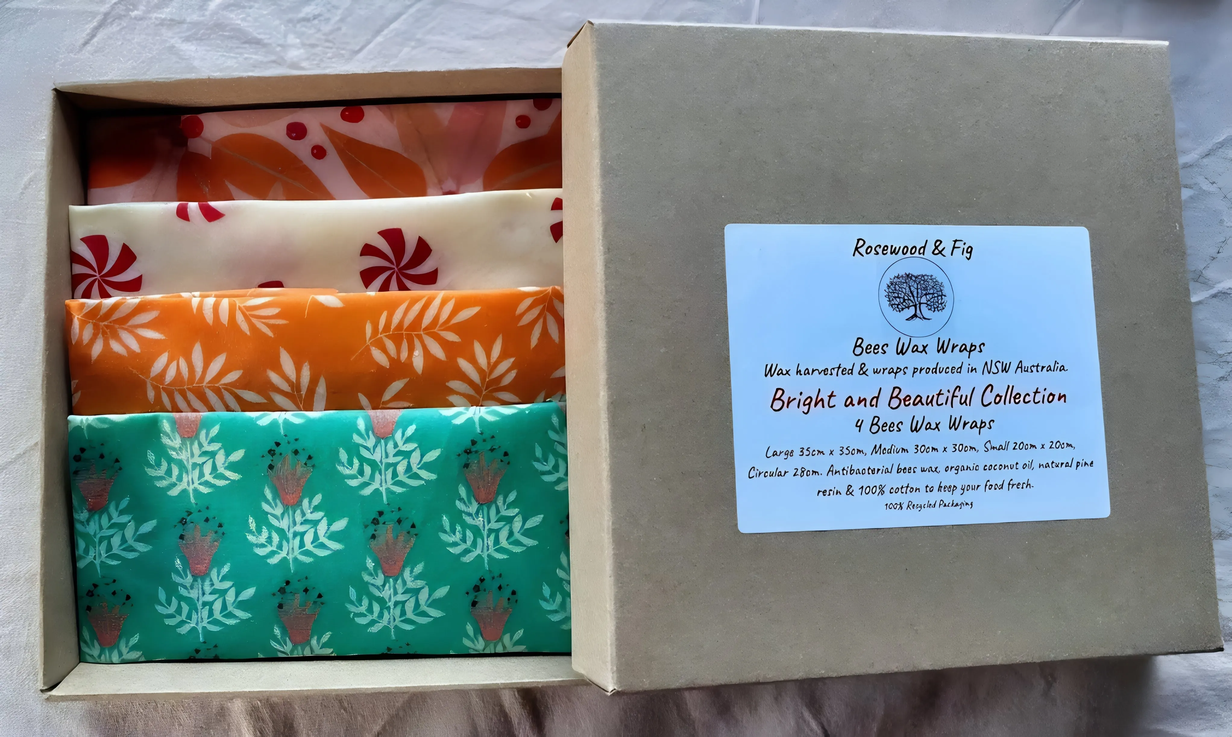 Rosewood & Fig Beeswax Wraps