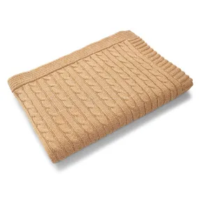 Sammi Cable Knit Blanket - Mustard