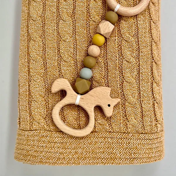 Sammi Cable Knit Blanket - Mustard