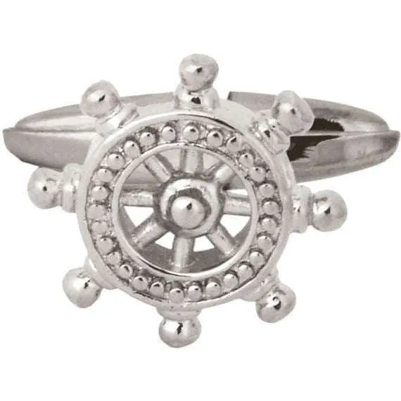 Silver Ships Wheel Cufflinks