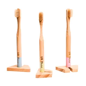 THE LITTLE LOOKERS Natural Bamboo Baby Toothbrush with Sensitive Gentle Soft Bristles for Babies/ Kids/Toddlers - Multicolor (Pack of 3)