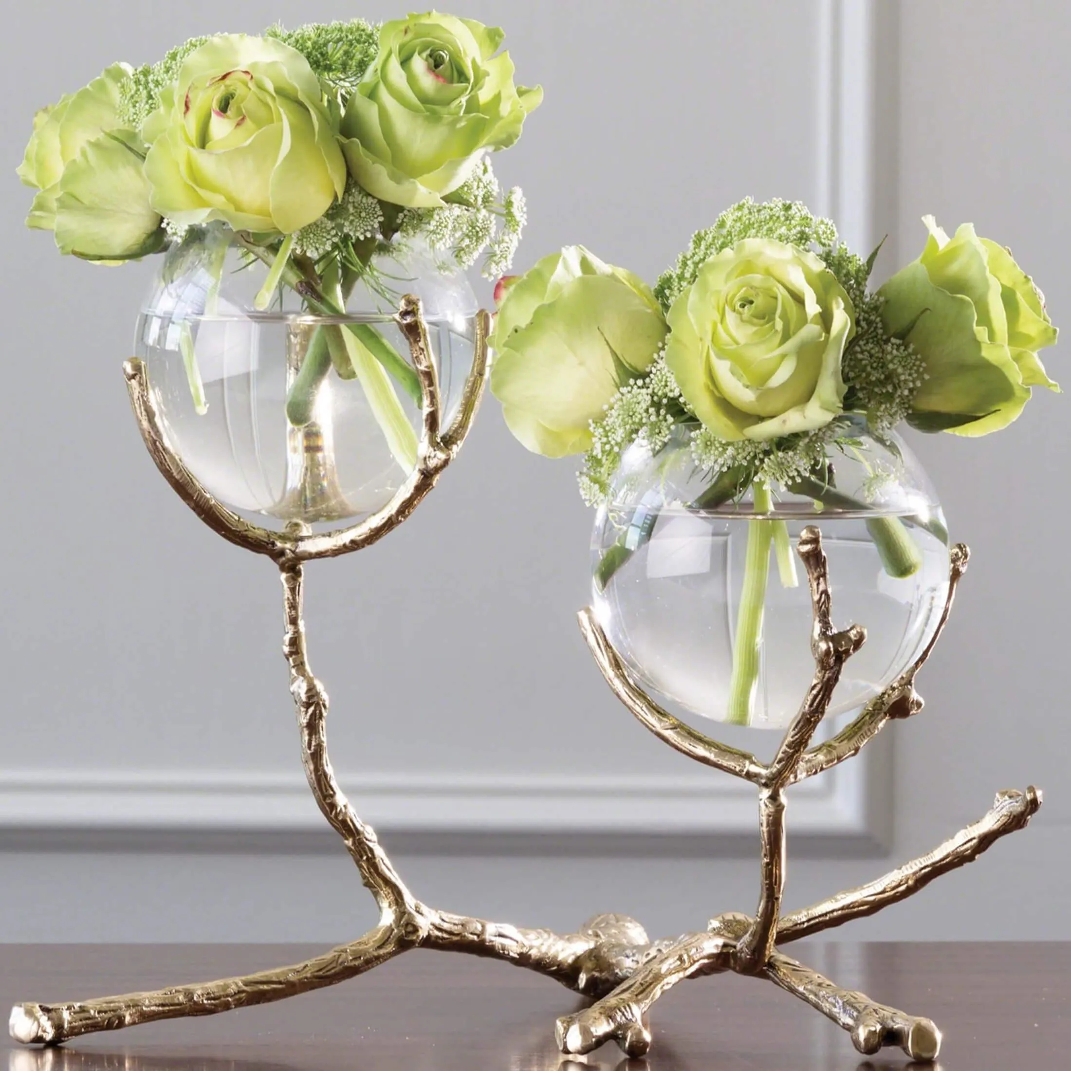 Twig 2 Vase Holder, Brass