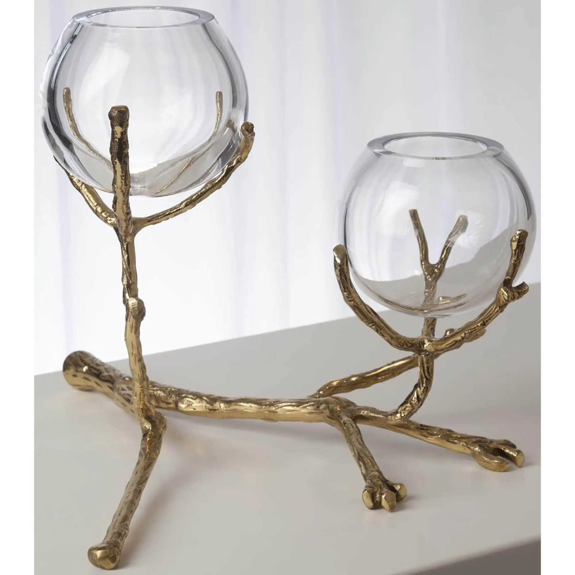 Twig 2 Vase Holder, Brass