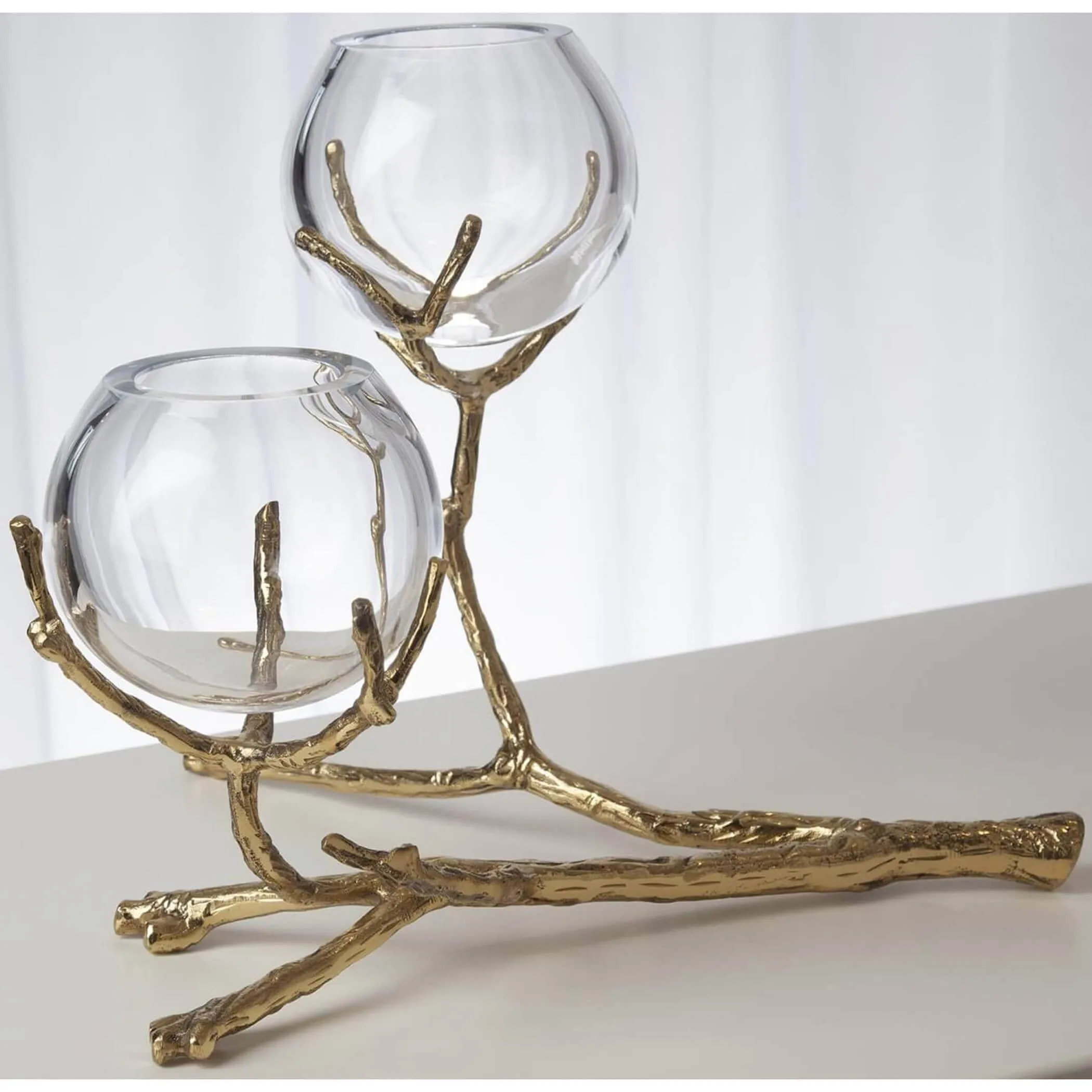 Twig 2 Vase Holder, Brass