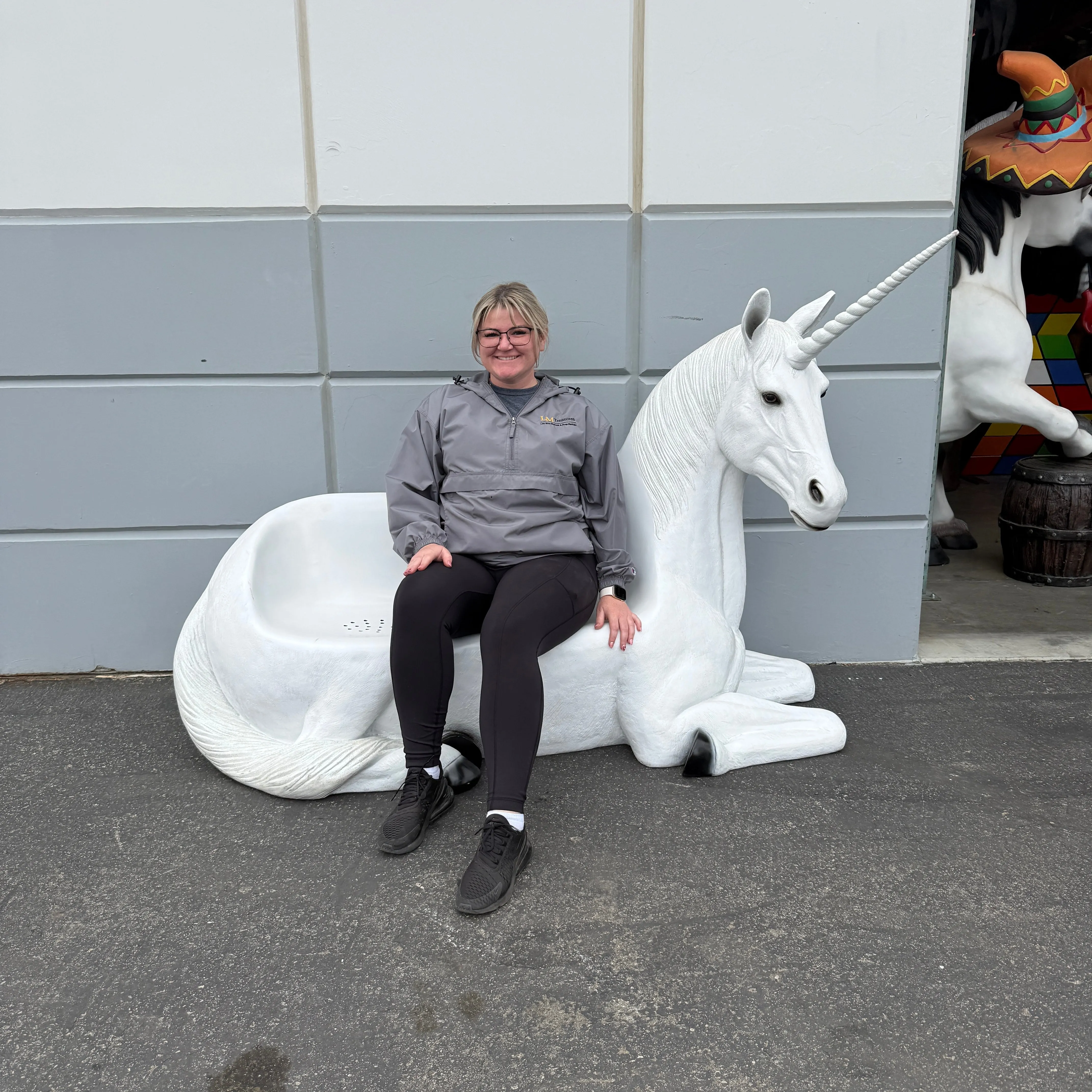 Unicorn Bench Life Size Statue