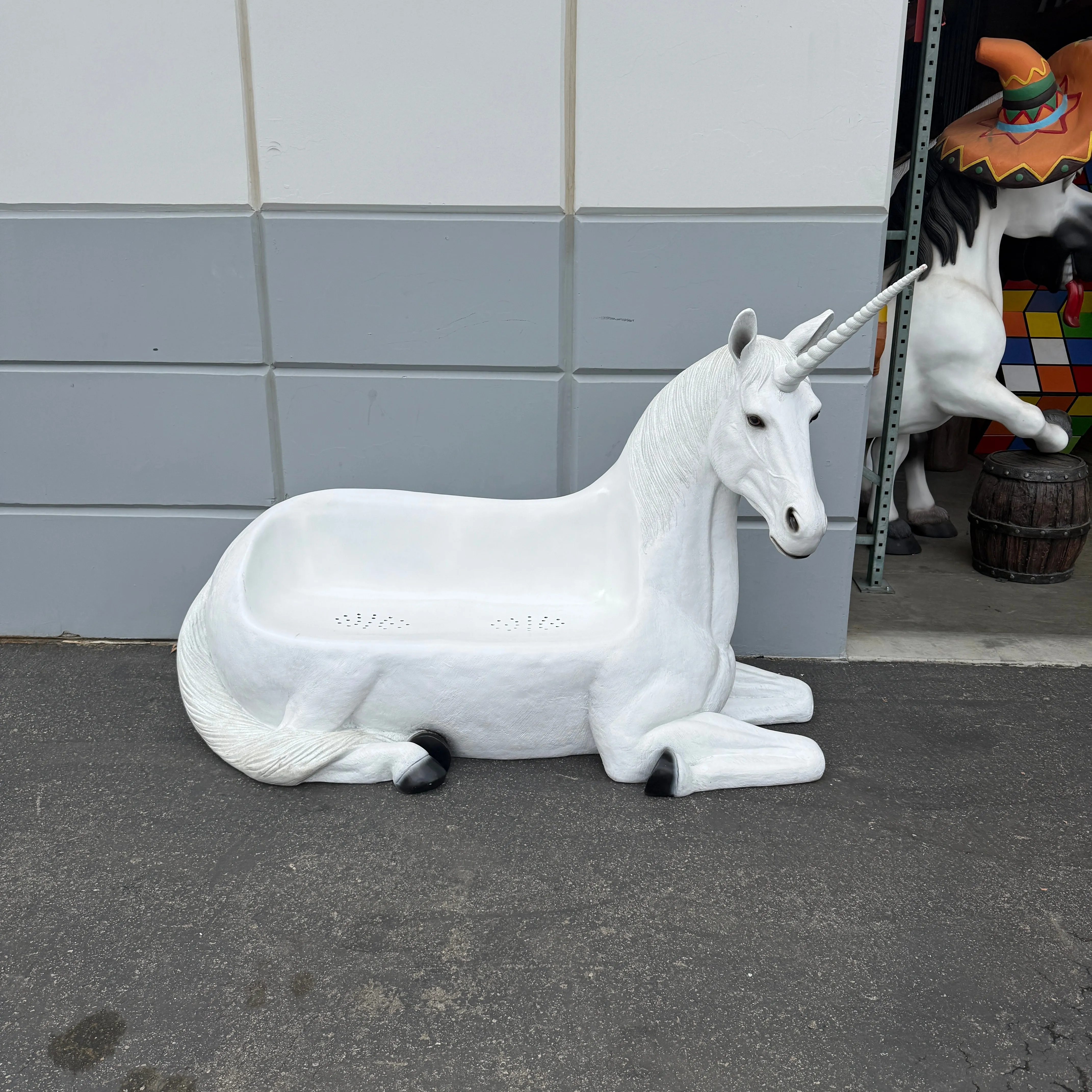 Unicorn Bench Life Size Statue