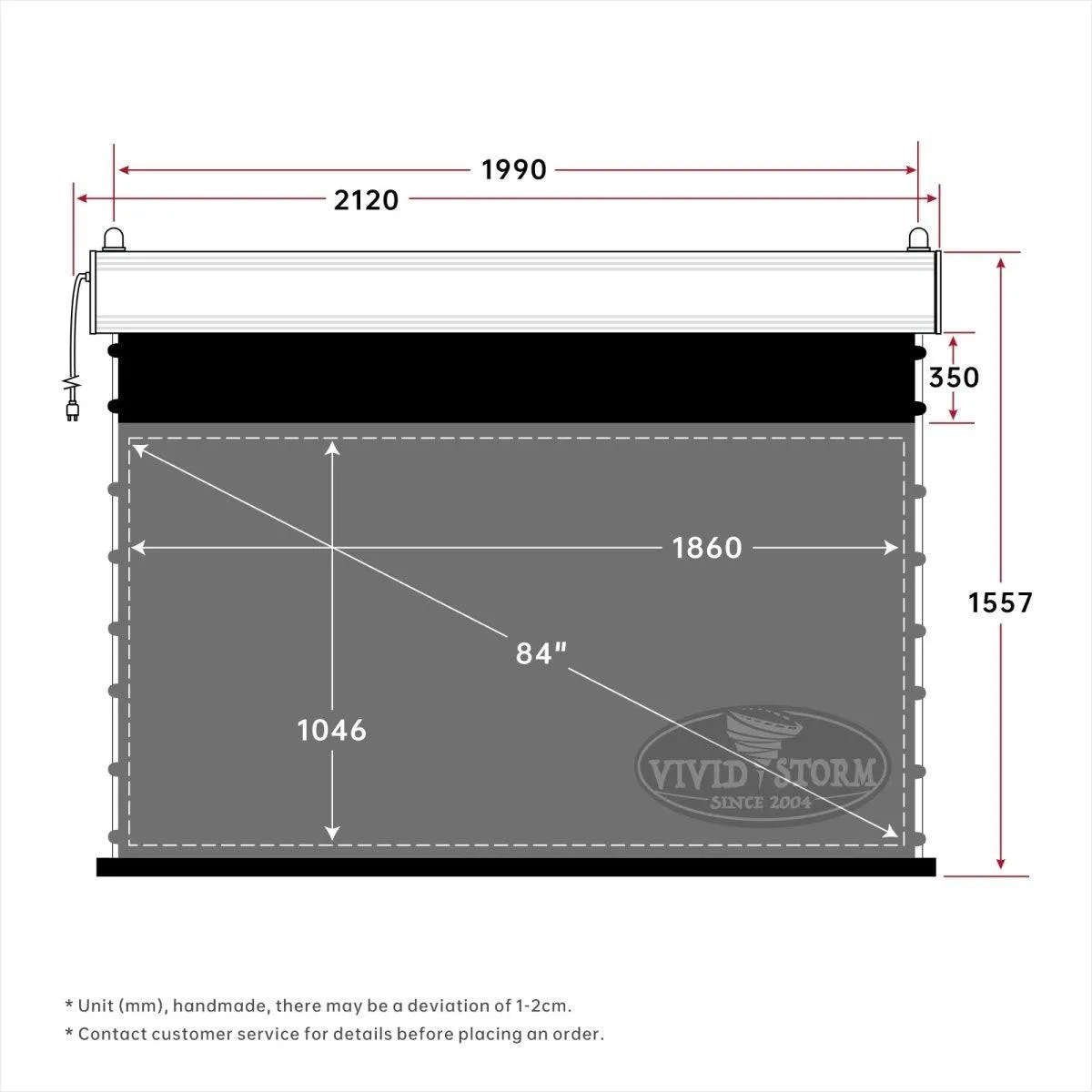 VIVIDSTORM PRO A Slimline Motorized Tension UST ALR Projector screen