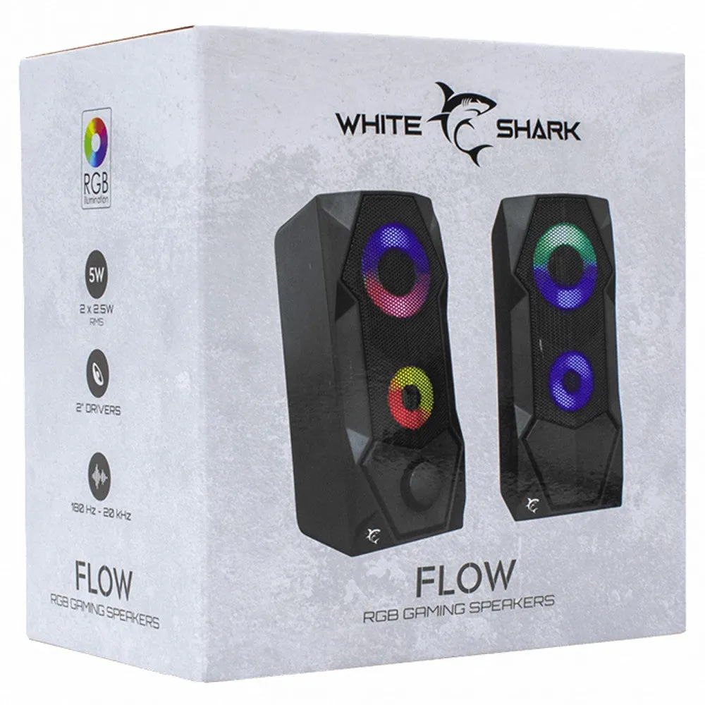 White Shark 2.0 Stereo Speaker - Black | FLOW