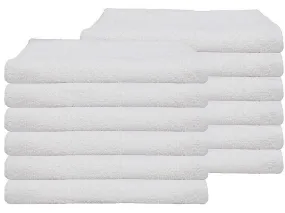 White Thin Bath Towels Bulk Buy 100% Cotton 320 gsm Budget Quality Packs of 12, 60, 72 and 720