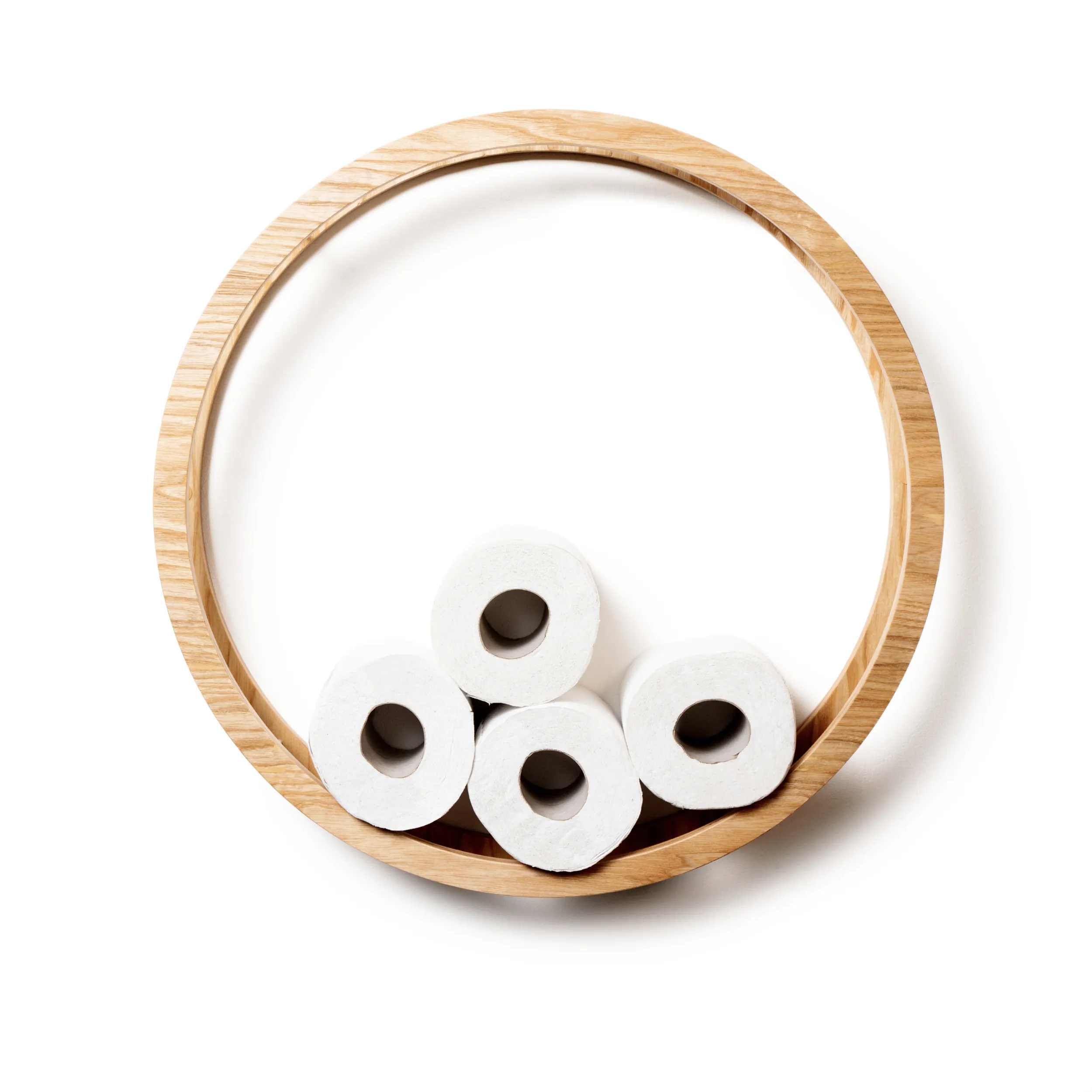 Wood Toilet Paper Holder Circle (Set of 3)